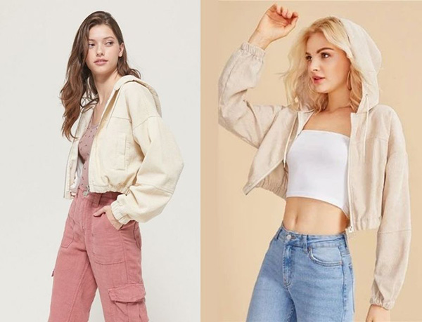 Mẫu áo khoác croptop đơn giản cho phái nữ