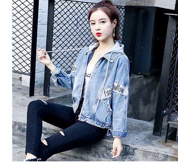 Mẫu áo khoác nữ Jean Unisex thiết kế trẻ trung