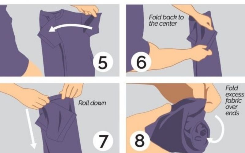 8 bước cách gấp áo sơ mi ngắn tay (2)
