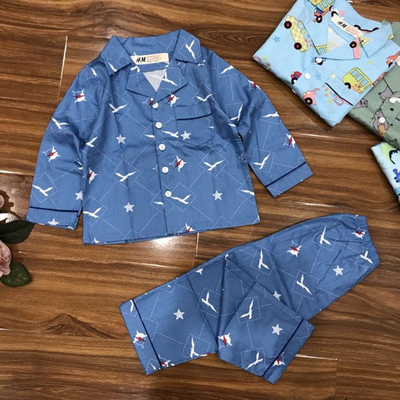 Mẫu pijama little size màu xanh đẹp mắt